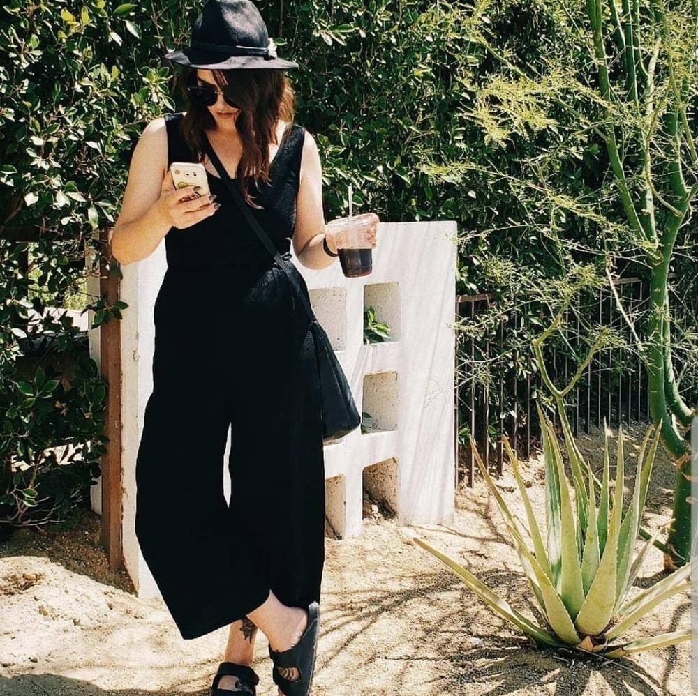 Xhilaration black wide leg jumpsuit with pockets